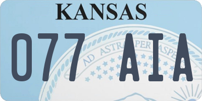 KS license plate 077AIA