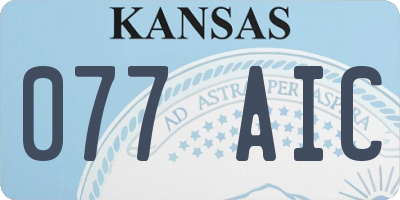 KS license plate 077AIC