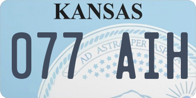 KS license plate 077AIH