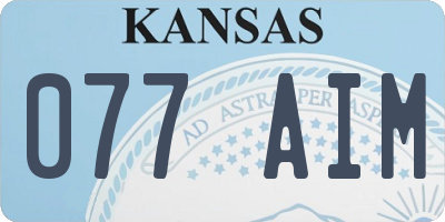 KS license plate 077AIM