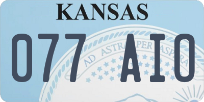 KS license plate 077AIO