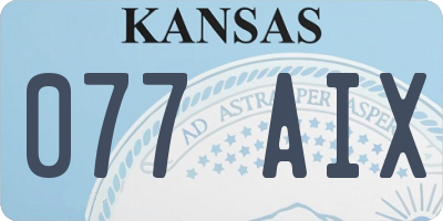 KS license plate 077AIX