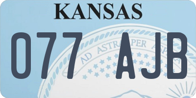 KS license plate 077AJB