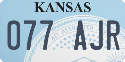 KS license plate 077AJR