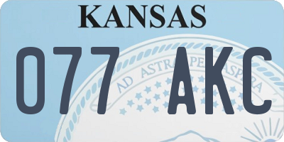 KS license plate 077AKC