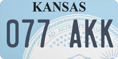 KS license plate 077AKK