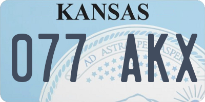 KS license plate 077AKX