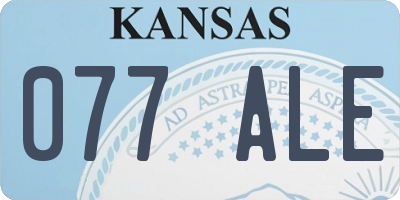 KS license plate 077ALE