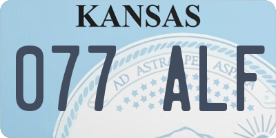 KS license plate 077ALF