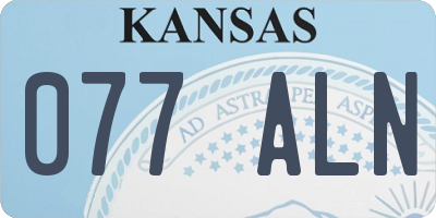 KS license plate 077ALN