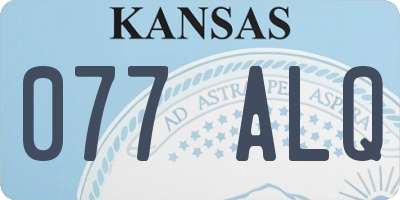 KS license plate 077ALQ