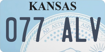 KS license plate 077ALV