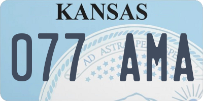 KS license plate 077AMA