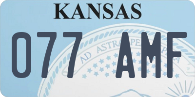 KS license plate 077AMF
