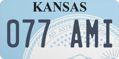 KS license plate 077AMI