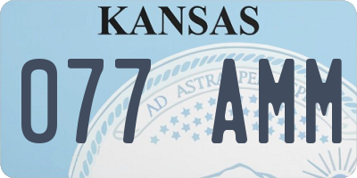 KS license plate 077AMM