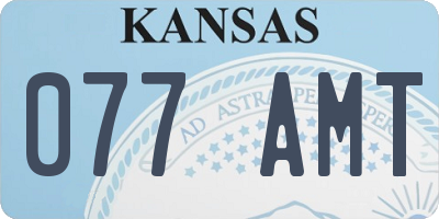 KS license plate 077AMT
