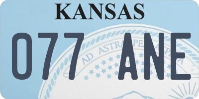 KS license plate 077ANE