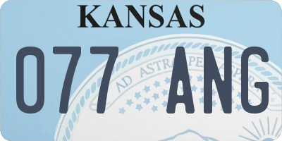 KS license plate 077ANG