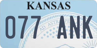 KS license plate 077ANK