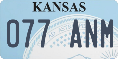 KS license plate 077ANM