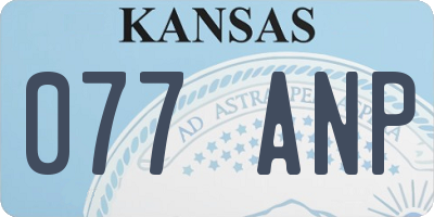KS license plate 077ANP