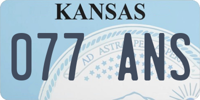KS license plate 077ANS