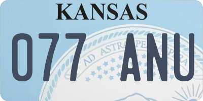 KS license plate 077ANU