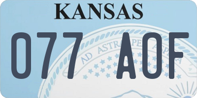 KS license plate 077AOF