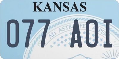 KS license plate 077AOI