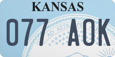 KS license plate 077AOK
