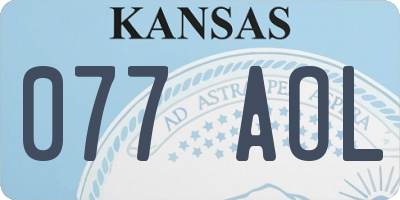 KS license plate 077AOL