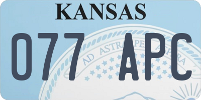 KS license plate 077APC