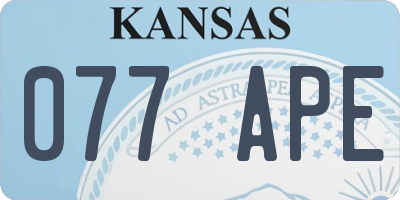 KS license plate 077APE
