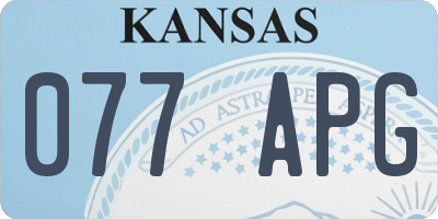 KS license plate 077APG