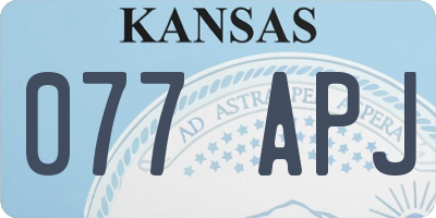 KS license plate 077APJ
