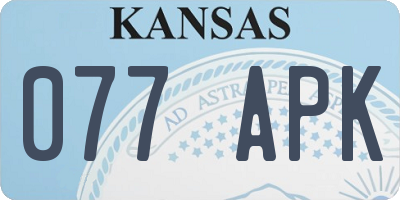 KS license plate 077APK