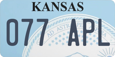 KS license plate 077APL