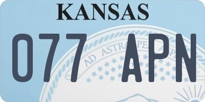 KS license plate 077APN