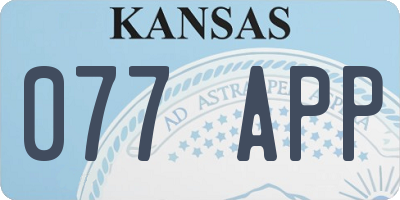 KS license plate 077APP