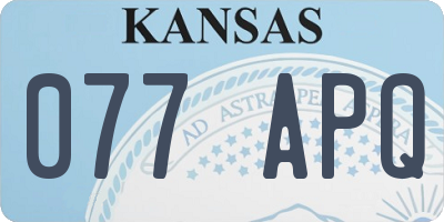 KS license plate 077APQ