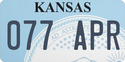 KS license plate 077APR