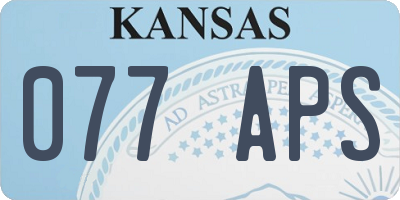 KS license plate 077APS