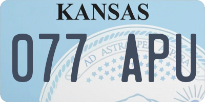 KS license plate 077APU