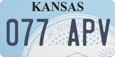 KS license plate 077APV