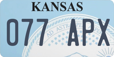 KS license plate 077APX