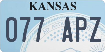KS license plate 077APZ