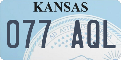 KS license plate 077AQL