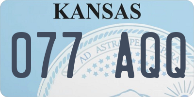 KS license plate 077AQQ