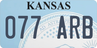 KS license plate 077ARB